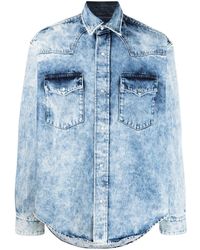 VTMNTS - Acid-Wash Denim Shirt - Lyst