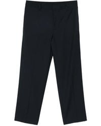 Emporio Armani - Logo Detail Wool Trousers - Lyst