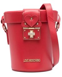 Love Moschino - Logo-Plaque Leather Bucket Bag - Lyst