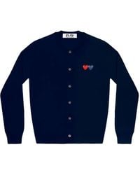 COMME DES GARÇONS PLAY - Heart-Patch Wool Cardigan - Lyst