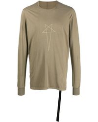 Rick Owens - Pentagram Logo-print Cotton T-shirt - Lyst