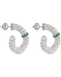 Officina Bernardi - 18Kt Enigma Emerald Hoop Earrings - Lyst
