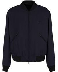 Giorgio Armani - Logo-embroidery Cashmere-blend Jacket - Lyst
