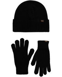 BOSS - Logo-Patch Hat & Gloves Set - Lyst