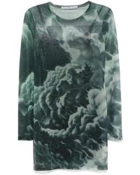 Alexander Wang - Crystal-Hotfix Cloud-Print Mini Dress - Lyst