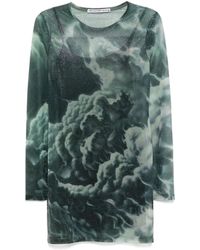 Alexander Wang - Crystal-Hotfix Cloud-Print Mini Dress - Lyst