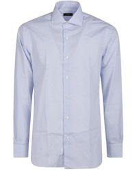 Barba Napoli - Micro-Pattern Cotton Shirt - Lyst