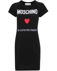 Moschino - Vestido estilo camiseta con logo bordado - Lyst