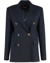 Max Mara - Doppelreihiges Sakko mit goldfarbenen Knöpfen - Lyst
