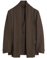 TOTEME - Scarf Lapel Blazer Taupe Melange - Lyst