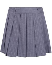 DUNST - Pinstripe Pleated Mini Skirt - Lyst