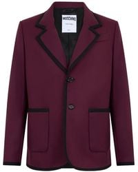 Moschino - Contrast-Trim Notched-Collar Blazer - Lyst