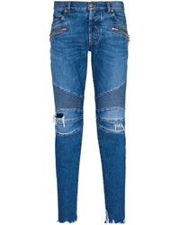 Balmain - Distressed-effect Denim Jeans - Lyst