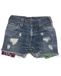 HTC - Distressed Bandana-Insert Shorts - Lyst
