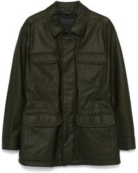 Brioni - Leather Sahariana Jacket - Lyst