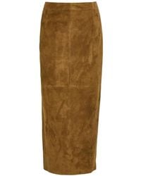 Nour Hammour - Selly Suede Midi Skirt - Lyst