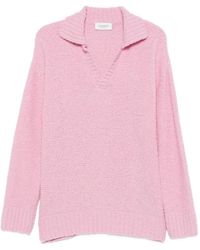 Laneus - Bouclé Long-Sleeve Polo Shirt - Lyst