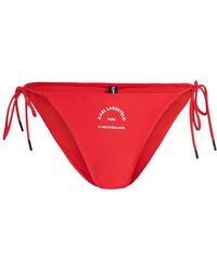 KARL LAGERFELD - Logo-Print String Bikini Bottoms - Lyst