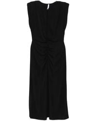 Imperial - Ruched Sleeveless Midi Dress - Lyst