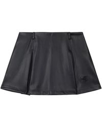 Gcds - Faux Leather Pleated Mini Skirt - Lyst