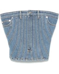 Mugler - Bustier Vaquero Con Efecto En Espiral - Lyst