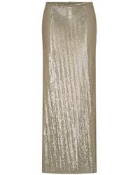 Rabanne - Metallic Mesh-Knit Long Skirt - Lyst