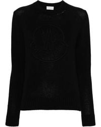 Moncler - Embroidered-Logo Crew-Neck Jumper - Lyst
