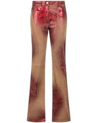 Roberto Cavalli - Metallic-Finish Leather Trousers - Lyst