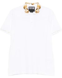 Versace Jeans Couture - Baroque-Pattern-Collar Polo Shirt - Lyst