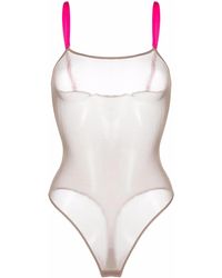 Maison Close - Corps À Corps Mesh Body Met Contrasterende Band - Lyst