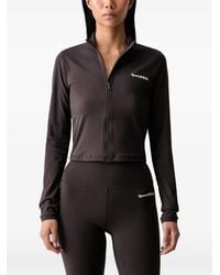 Sporty & Rich - Serif Logo-Print Zip-Up Jacket - Lyst