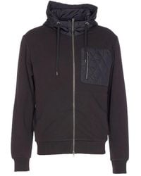 Herno - Quilted-Panel Zip-Up Sweatshirt - Lyst
