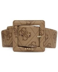 Guess - Monogram-Pattern Square-Buckle Belt - Lyst