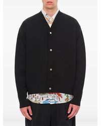 Jacquemus - Cardigan nero in mesh con bottone a pressione - Lyst