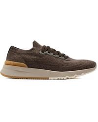 Brunello Cucinelli - Lace-Up Knit Sneakers - Lyst