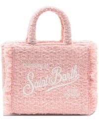 Mc2 Saint Barth - Mini Vanity Tweed-Fringed Tote Bag - Lyst