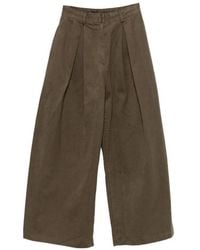 LA PISCINE - Pleated Wide-Leg Trousers - Lyst