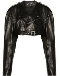 Rick Owens - Micro Biker Cropped Leren Jack - Lyst