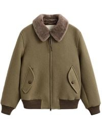 GANT - Veste En Laine À Col En Peau Lainée - Lyst