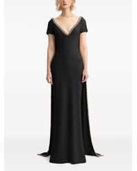 Gemy Maalouf - Beaded V-Neck Maxi Dress - Lyst