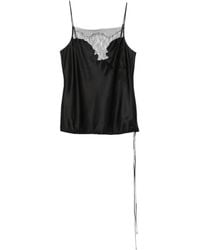 Carine Gilson - Lace-Trim Silk-Satin Camisole - Lyst