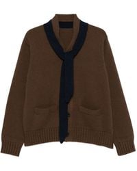 Sacai - Scarf-Detail Buttoned Cardigan - Lyst