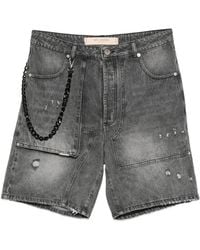 Yes London - Distressed-Effect Chain-Detail Shorts - Lyst