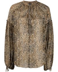 WANDERING - Leopard Print Blouse - Lyst