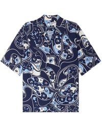 Sandro - Loose-Fit Print Shark Collar Shirt - Lyst