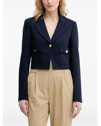 Benetton - Cropped Notched-Lapel Blazer - Lyst