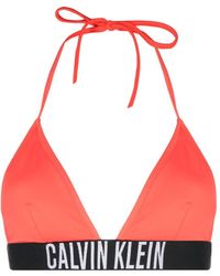 Calvin Klein - Logo-underband Halterneck Bikini Top - Lyst