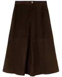 RETORI - Suede Midi Skirt - Lyst