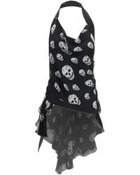 McQueen - Skull-Print Halterneck Blouse - Lyst
