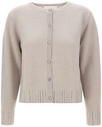 Kaos - Rhinestone-Embellished Wool Cardigan - Lyst
